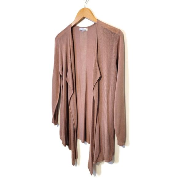 August Silk Shawl Collar Knit Cardigan Sweater Pink Mauve Long Sleeve Workwear M - Picture 3 of 12